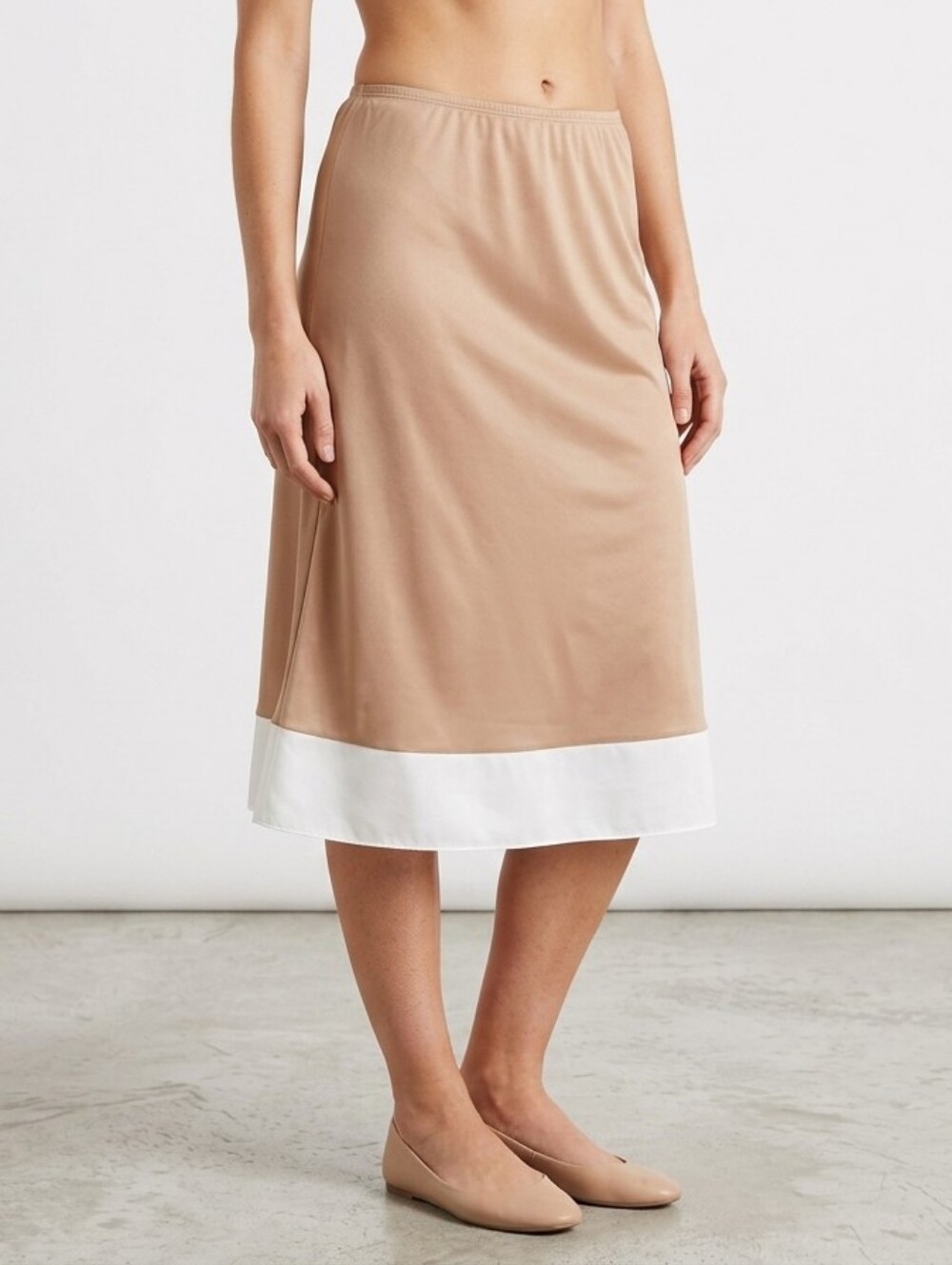 David's Bridal Retro Slip Skirt White Quilted Lined Garment with Satin